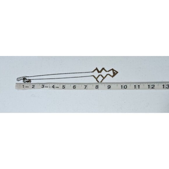 Amano Studio Geometric Brass Chevron Necklace Statement Fashion Jewelry Women - Picture 3 of 4